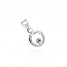 Silver pendant - round plait with zircon eyelet