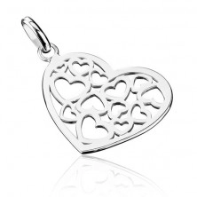 Pendant made of 925 silver - carved heart