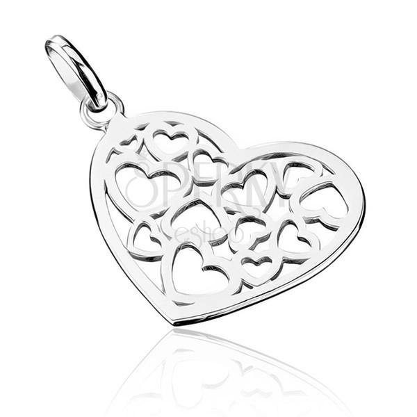 Pendant made of 925 silver - carved heart