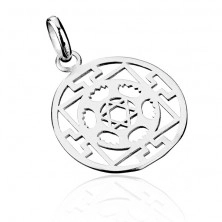 Pendant made of 925 silver - six-pointed star in circles and square