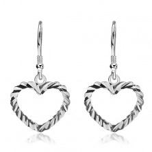 Earrings made of 925 silver - wavy hearts