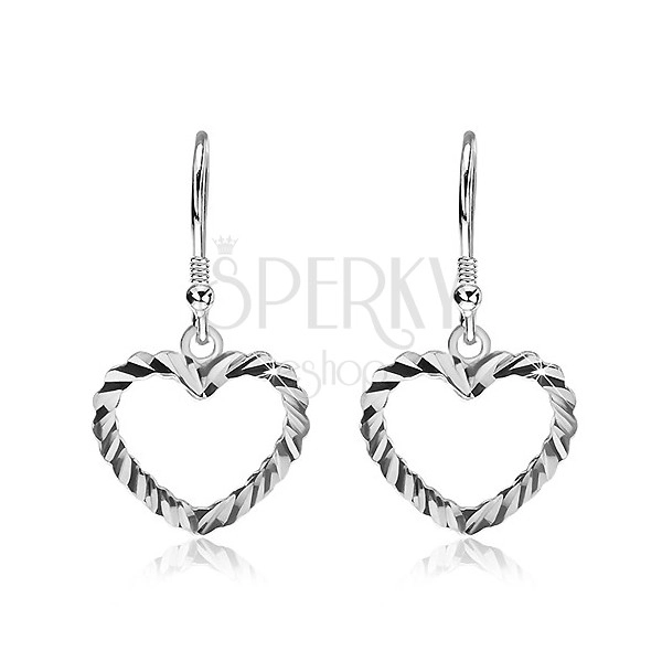 Earrings made of 925 silver - wavy hearts