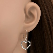 Earrings made of 925 silver - wavy hearts