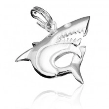 Silver pendant - predatory shark