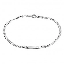 Bracelet made of 925 silver - chainlet and plate with heart