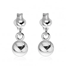 Stud earrings made of 925 silver - dangling ball