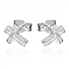 Earrings made of 925 silver - cross with heart