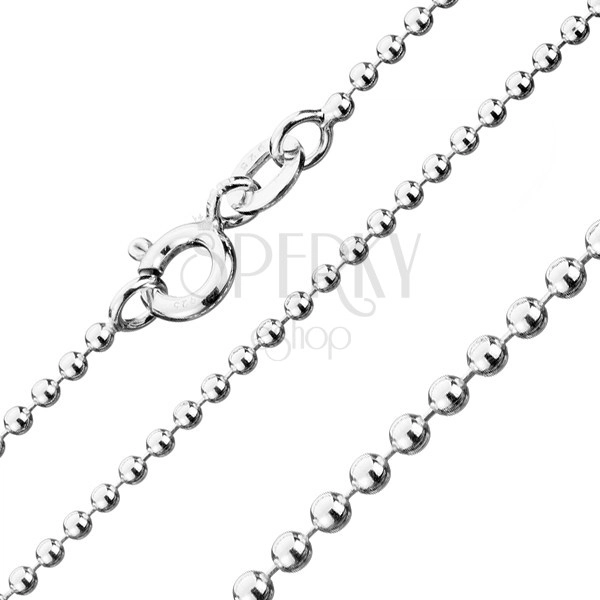 Chain made of 925 silver - little army balls, 1,5 mm