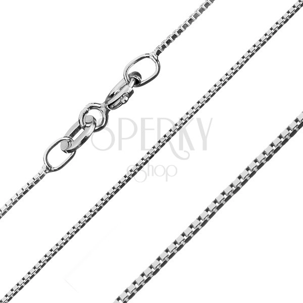 Silver chain - small connected cubes, 0,7 mm