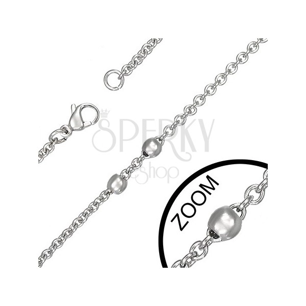 Stainless steel chainlet with beads