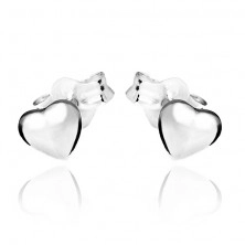 Earrings made of 925 silver - shiny convex heart