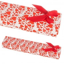 Gift box for bracelet - scattered hearts and ribbon