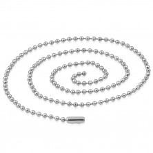 Stainless steel chain - glossy balls and short prongs of silver colour, 2 mm
