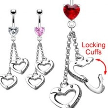 Love handcuffs belly ring