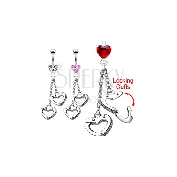 Love handcuffs belly ring