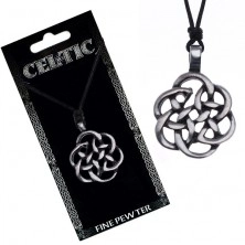 Black necklace - silhouette of a Celtic knot, string