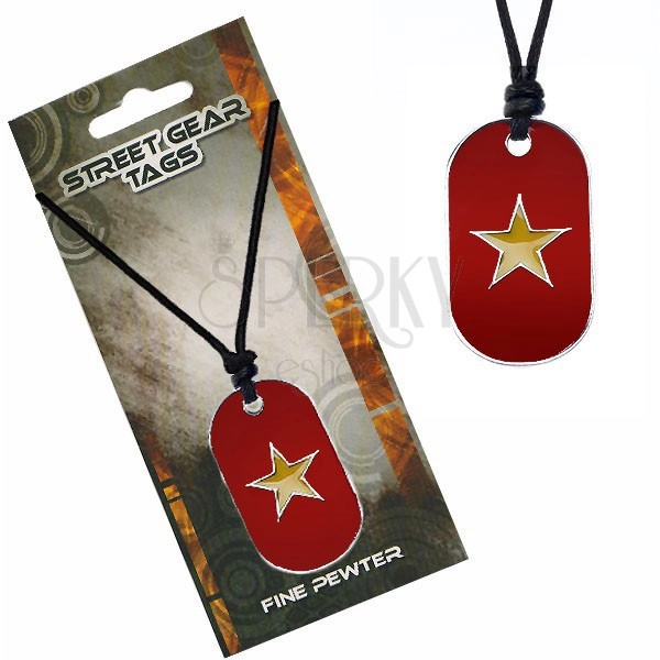 String necklace with coloured tag and star