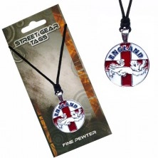String necklace with pendant - English flag with a lion