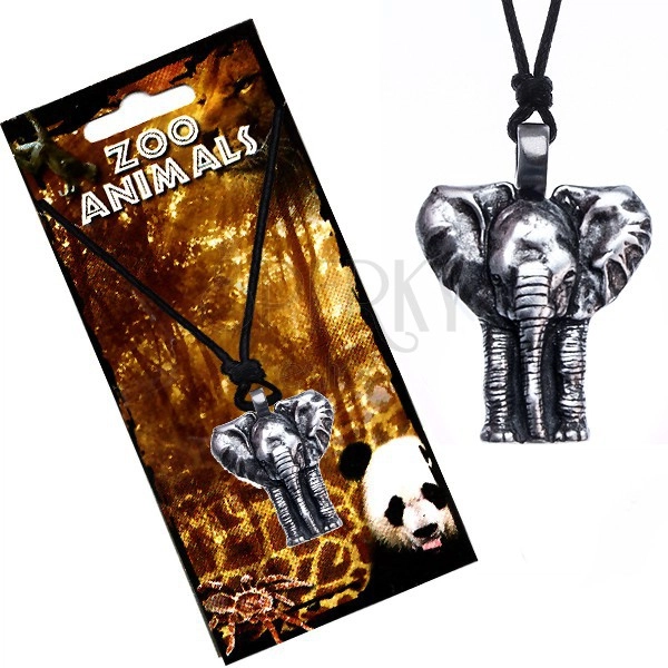String necklace, fancy elephant pendant