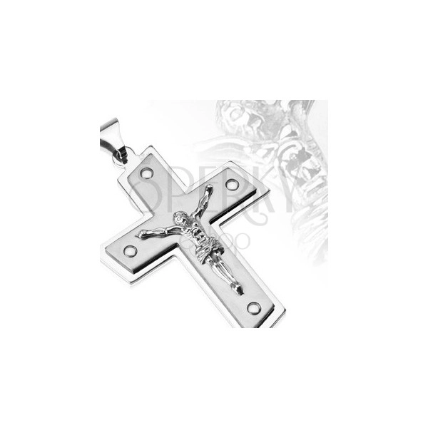 Stainless steel pendant - Christ on cross
