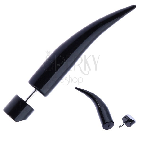 Black fake acryl ear expander - a curved pin