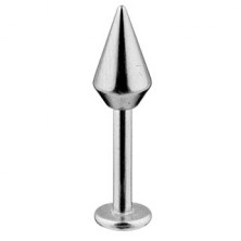 Labret - wider smooth quadricone, stainless 316L steel, width 1,6 mm