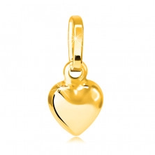 Pendant made of 585 gold - protuberant small heart with shiny surface