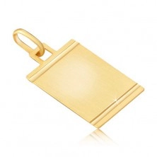 Pendant made of gold - matt tag with glossy horizontal notches