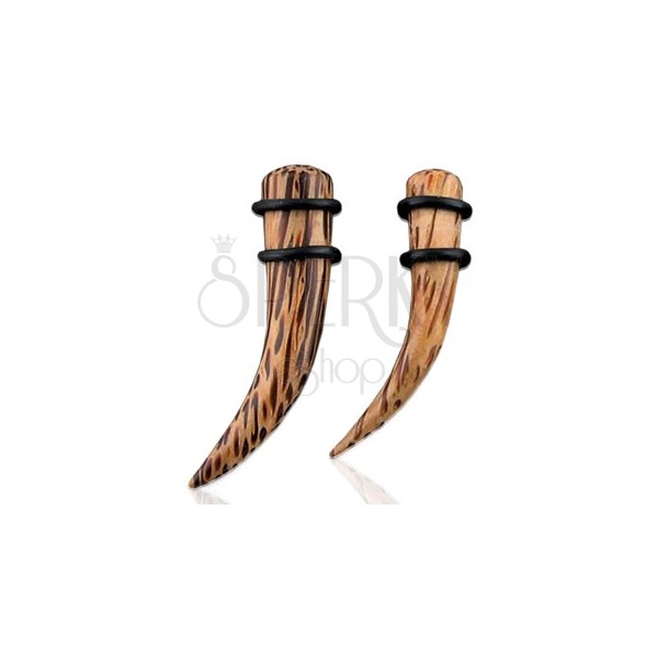 Ear expander - natural coconut wood, curved