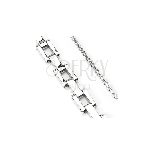 Surgical steel bracelet in chain style with screws