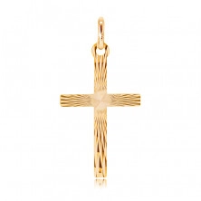 Gold pendant - Latin cross with mirror-like spots