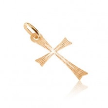 Pendant made of gold 14K - widening bars with shimmering texture