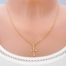 Pendant made of gold 14K - widening bars with shimmering texture