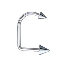 Lippy loop chin and lip piercing with two spikes 4 / 5 mm