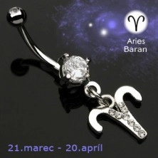 Zodiac belly button ring - Aries