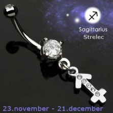 Zodiac belly button ring - Sagittarius