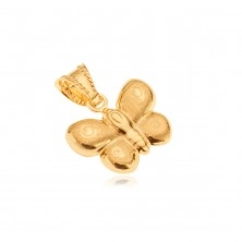 Pendant made of gold 14K, three-dimensional butterfly, shiny surface