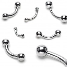 Eyebrow ring with two basic balls, various sizes