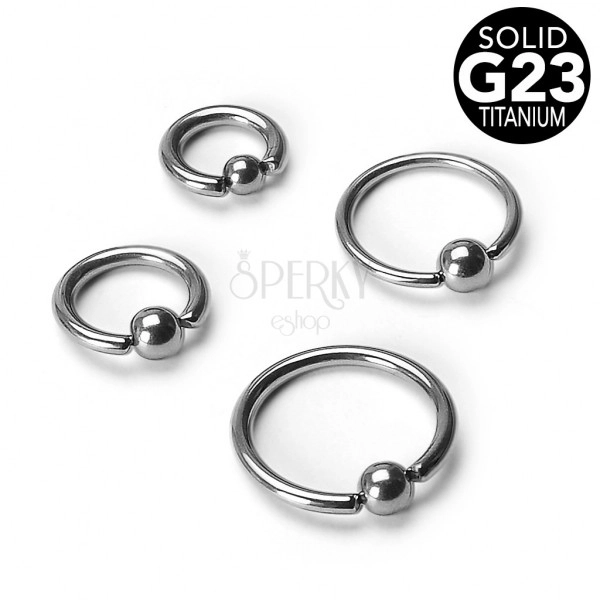 Titanium piercing - circle with ball, width 1,6 mm