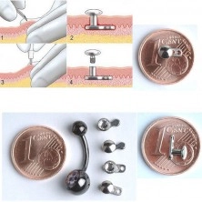 Titanium bottom dermal anchor for piercing implantate - 3 holes