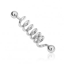 Ear piercing made of steel 316L - spiral with ball ends