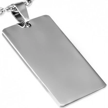 Shiny smooth rectangular plate made of surgical steel