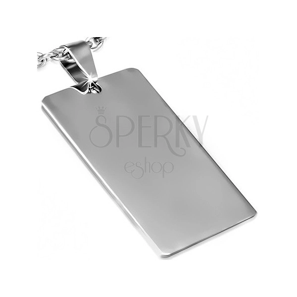 Shiny smooth rectangular plate made of surgical steel