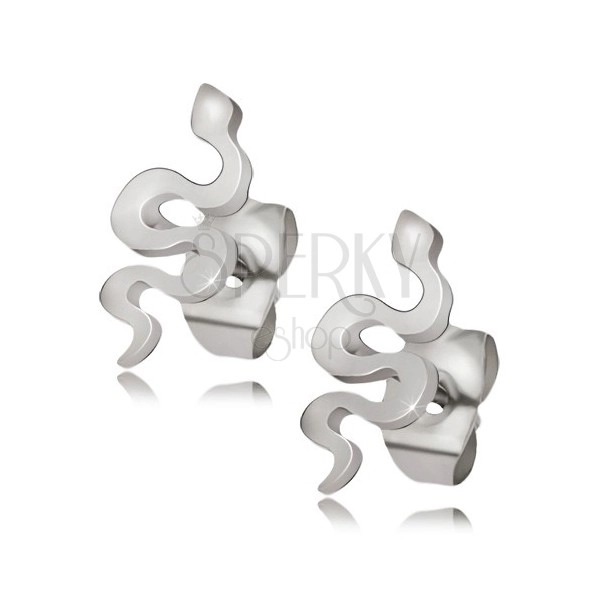 Earrings made of stainless steel - crawling snake