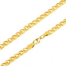 Gold chain - shimmering elliptical bigger and smaller link, 550 mm