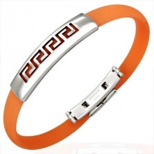 Silicone bracelet - Greek symbol, orange