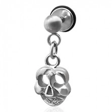 Fake piercing with a skull pendant