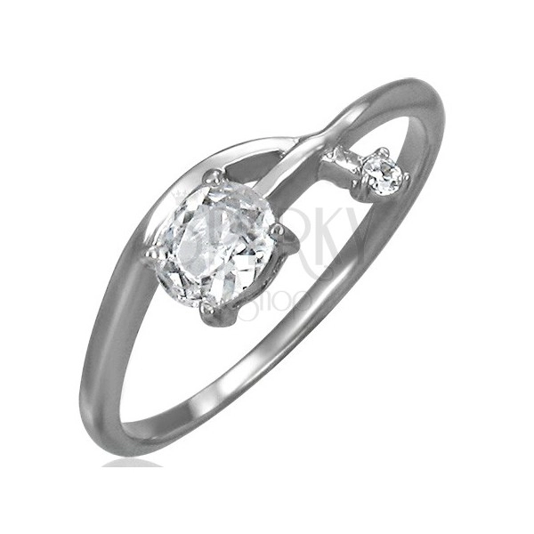 Engagement ring - tangled zirconic arrow