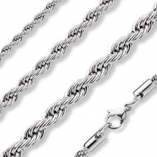 Steel chain made of links twisted into spiral, 2 mm