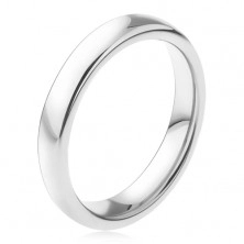 Tungsten band ring, shiny smooth convex surface